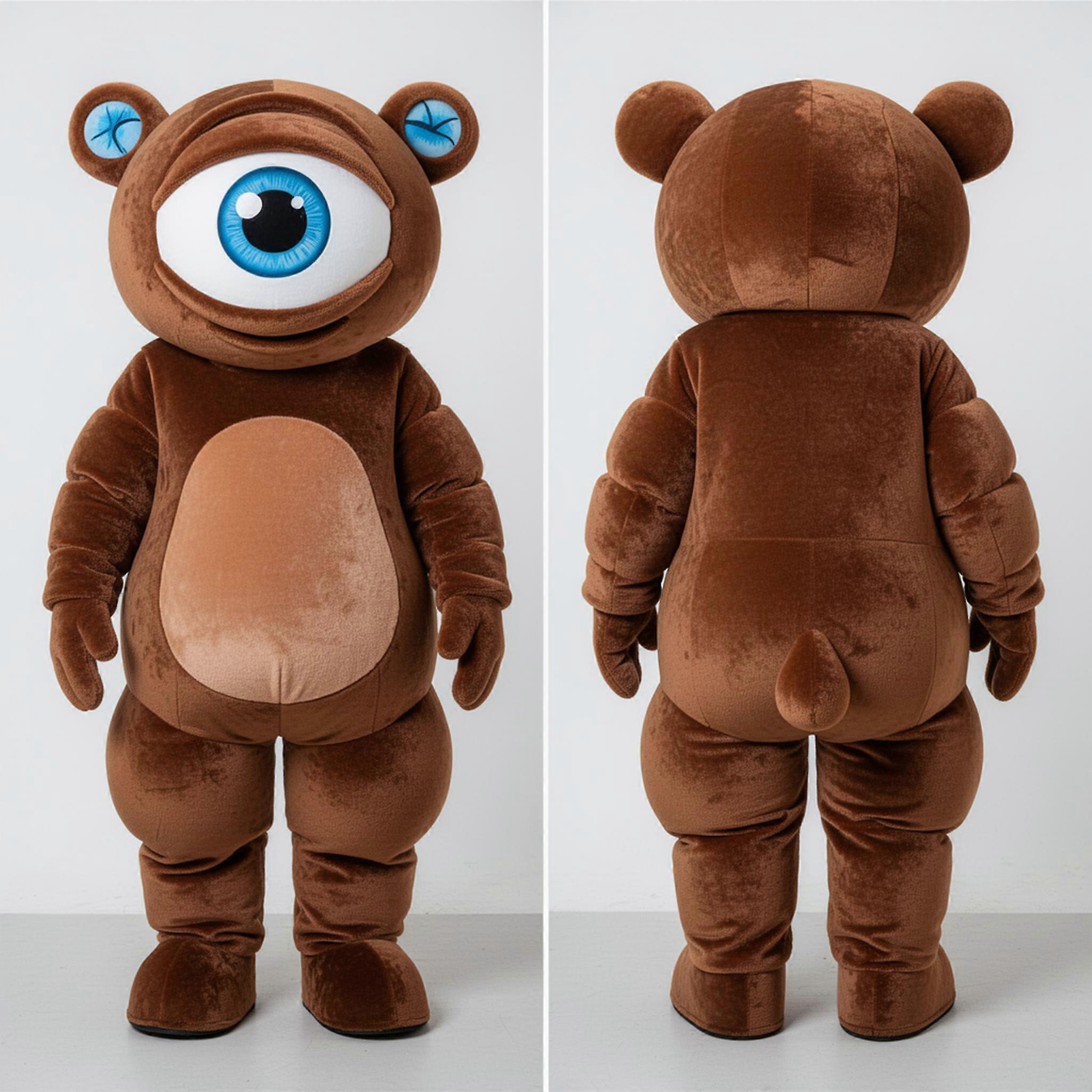 MASTICOT Brown Velvety Cyclops Mascot