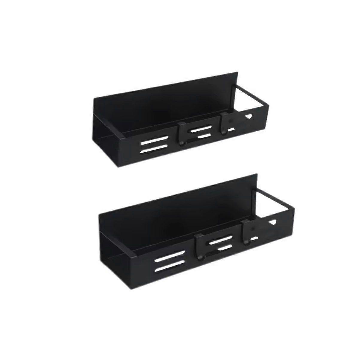 Magnetic Refrigerator Spice Racks, 2 Pack, Black