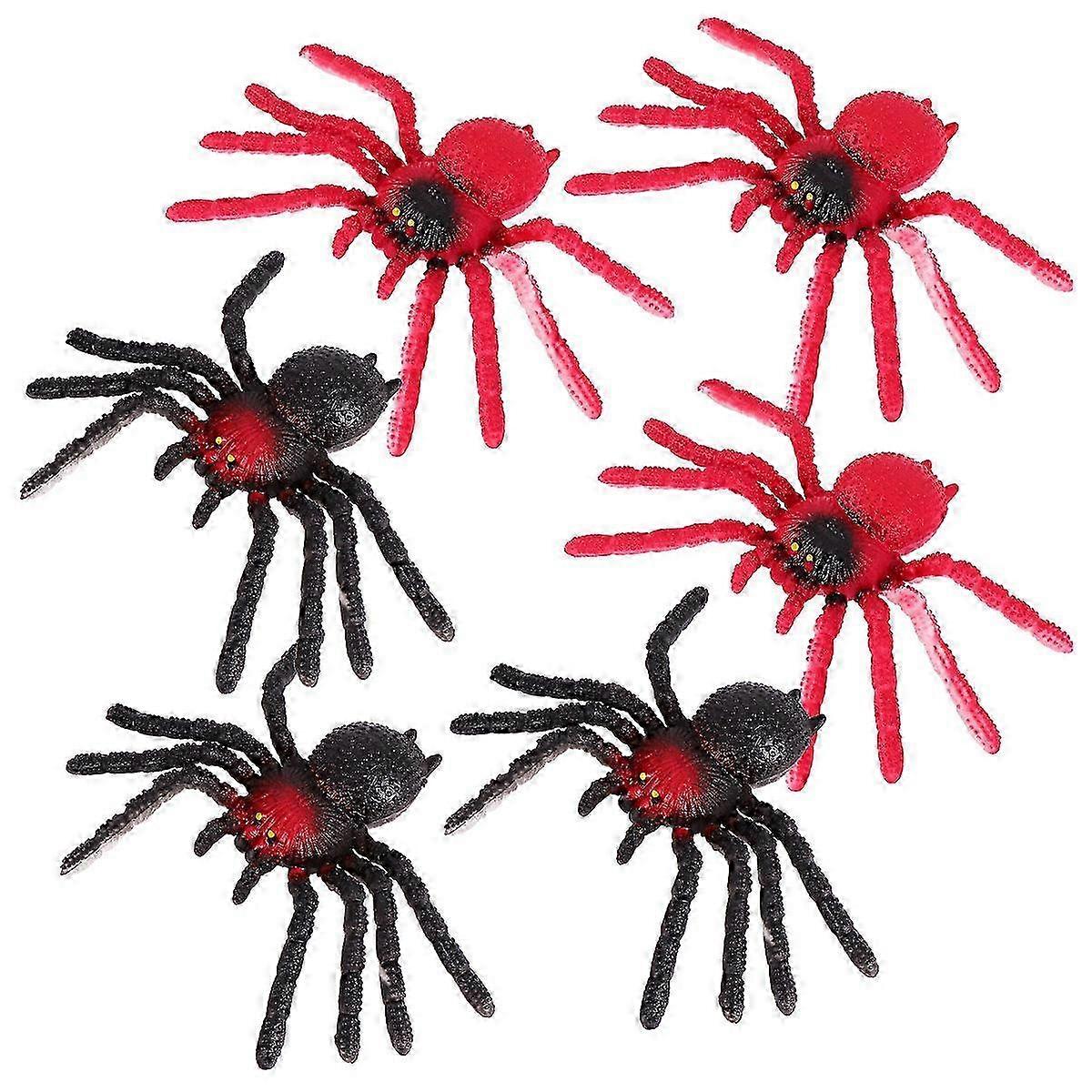 Prank 6Pcs Imitated Rubber Halloween Spider Model