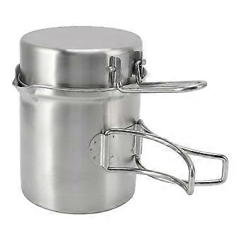 Cooking Pot Set Stainless Steel Portable Windproof for Wood Stove Outdoor Camping Hiking RV Travel