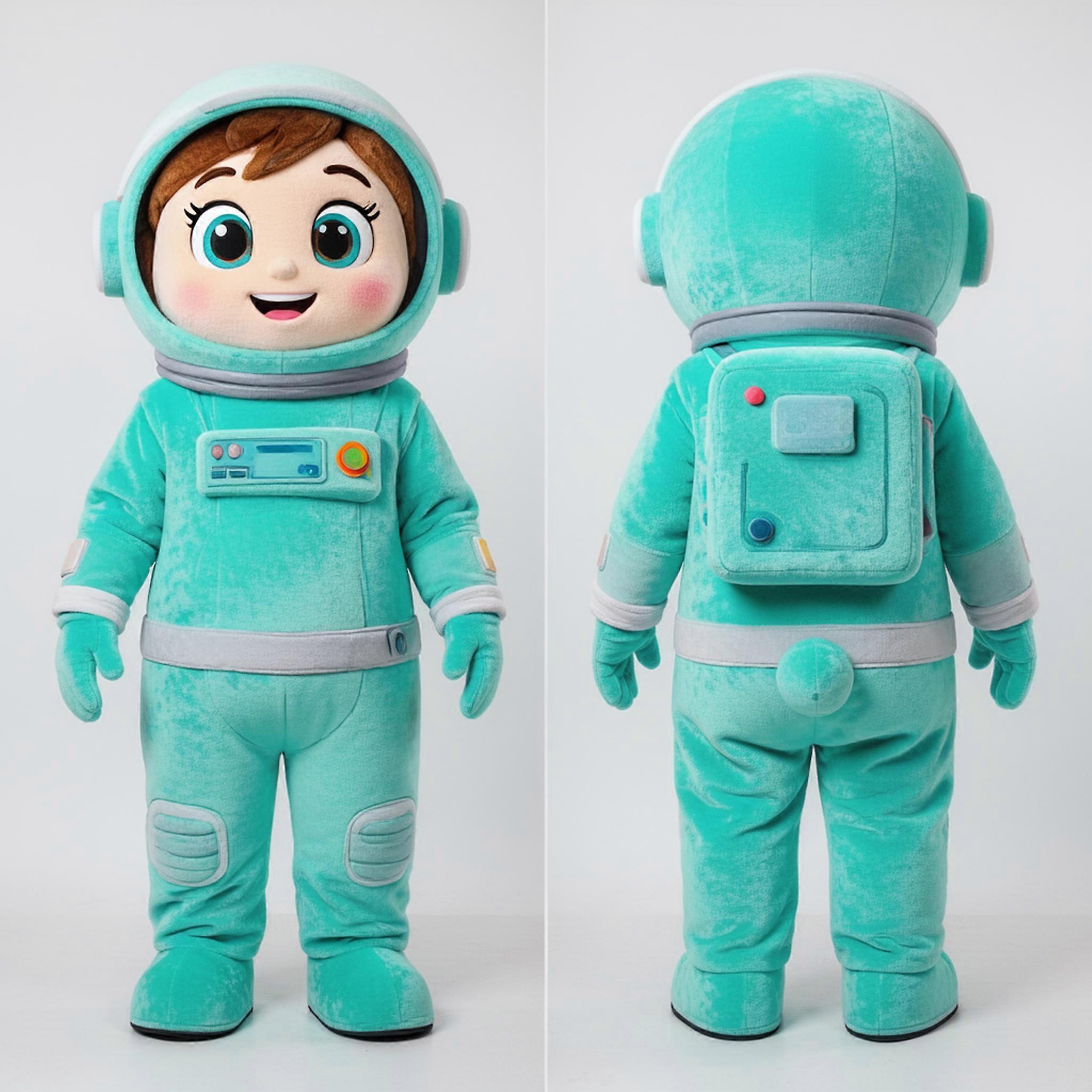 MASTICOT Turquoise Playful Astronaut Mascot