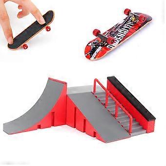 Finger Skateboard Ramp Set with Mini Fingerboard, Modular Skatepark Kit for Kids (C)