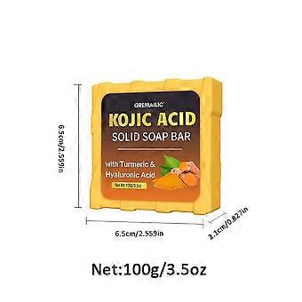 Sapone al curcuma, limone e acido cogico 100 g, detergente viso e mani idratante multiuso senza parabeni per tutti i tipi di pelle.