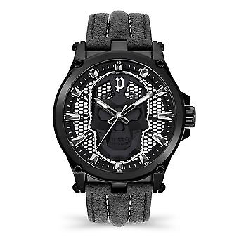 Polizeiuhren Vertex-Uhr für Männer Analog Quartz mit Rindslederarmband PEWJA2108201