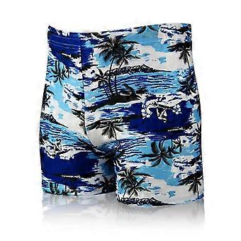 Mens Quick-Dry Board Shorts With Tropical Palm Print Swimming Water Sports Surfing Diving