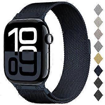 Midnight Metal Milanese Loop -magneettilukko Apple Watch Series 10 Ultra SE:lle (38‑49 mm)