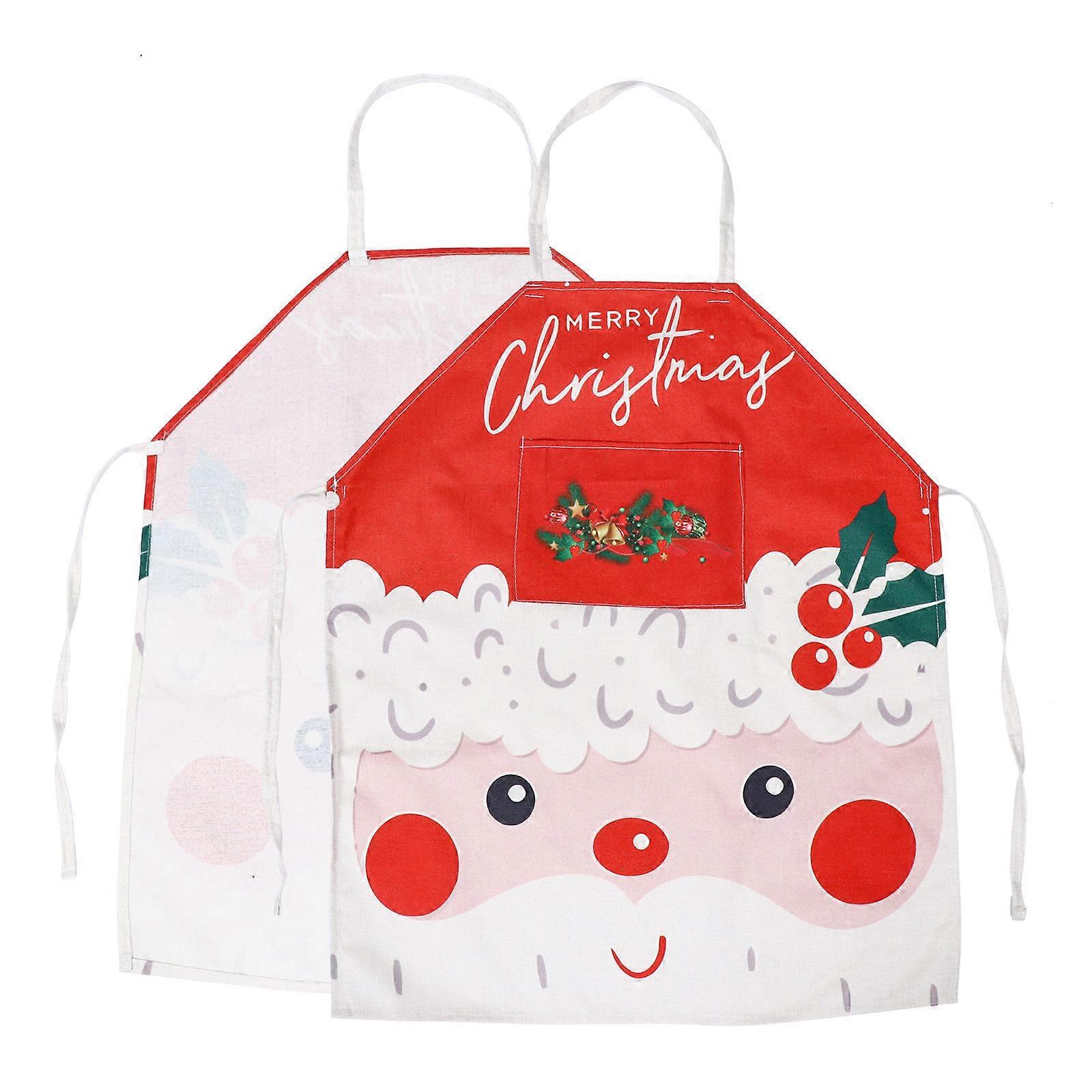 Christmas Apron Kitchen Apron for Cooking Use 1Pcs Red Polyester