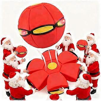 4Pack Magic Meta Ball Children's Bouncing Metaball, Parent-Child Interaction Magic Flying Saucer, Dual Form Freely Switchable with 6 Light (Mix)
