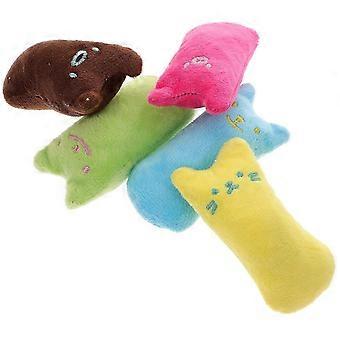 5 stuks kattenspeeltjes van pluche, gevuld met kattenkruid, ademend speenkussen voor kittens, diverse modellen.