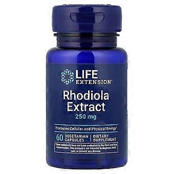 2 flessen Life Extension, Rhodiola-extract, 250 mg, 60 vegetarische capsules.