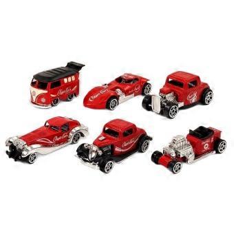 Mini Vintage Alloy Cars Collectible Set Red Classic Retro Model Vehicles with