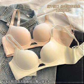 Small breasts gather seamless underwear, women's lirato pair, anti-vertical tone shows large shape, no steel ring text bra
