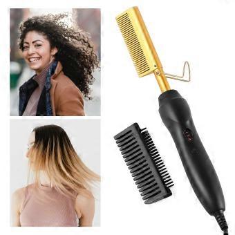 Hot Comb Hair Straightener Electric Hot Comb with Fast Heating, Adjustable Temperature, AntiScald Ceramic for Wigs, Beards, Wet and Dry Hair