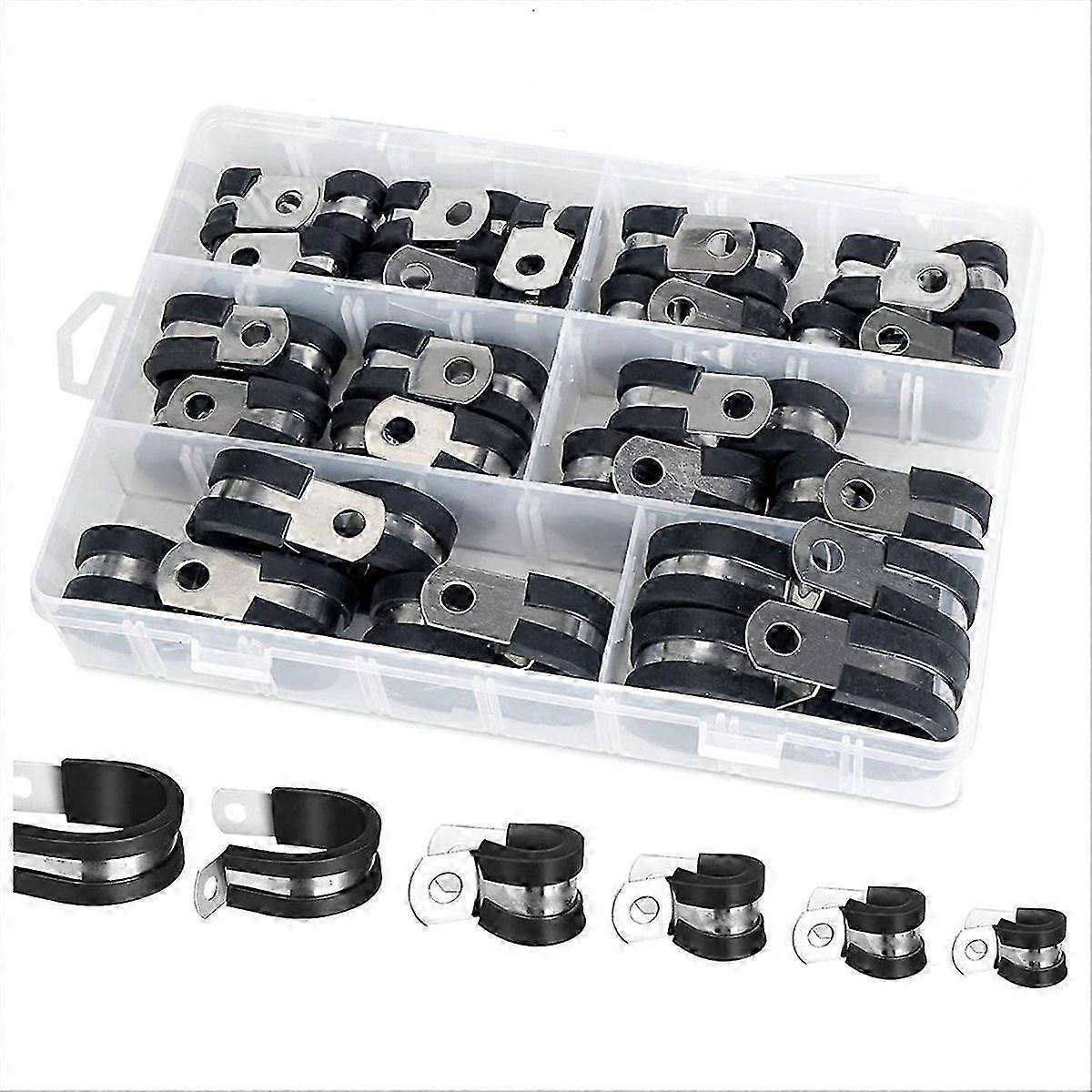 42PCS Cable Clamps Set - 6 Sizes-brnv