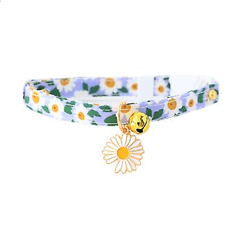 Veeki Floral Cat Collars With Bell Adjustable Breakaway Kitten Collar Safety Cat Collars Set Flower Charms Pet Collar For Cats Kitty Puppy Dog Cute Da