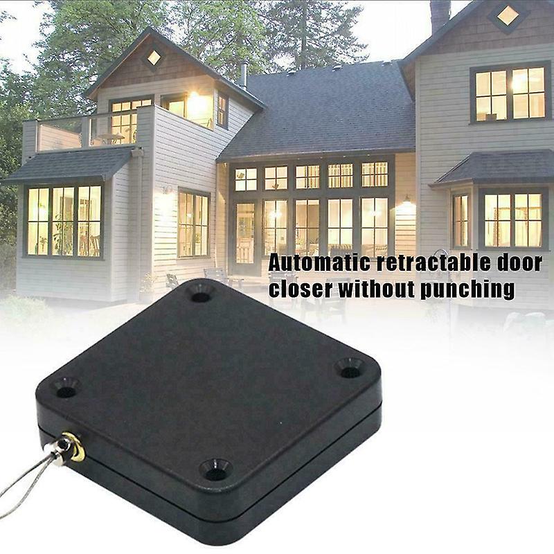 Automatic door closing without perforation, with pull cord, spring loading