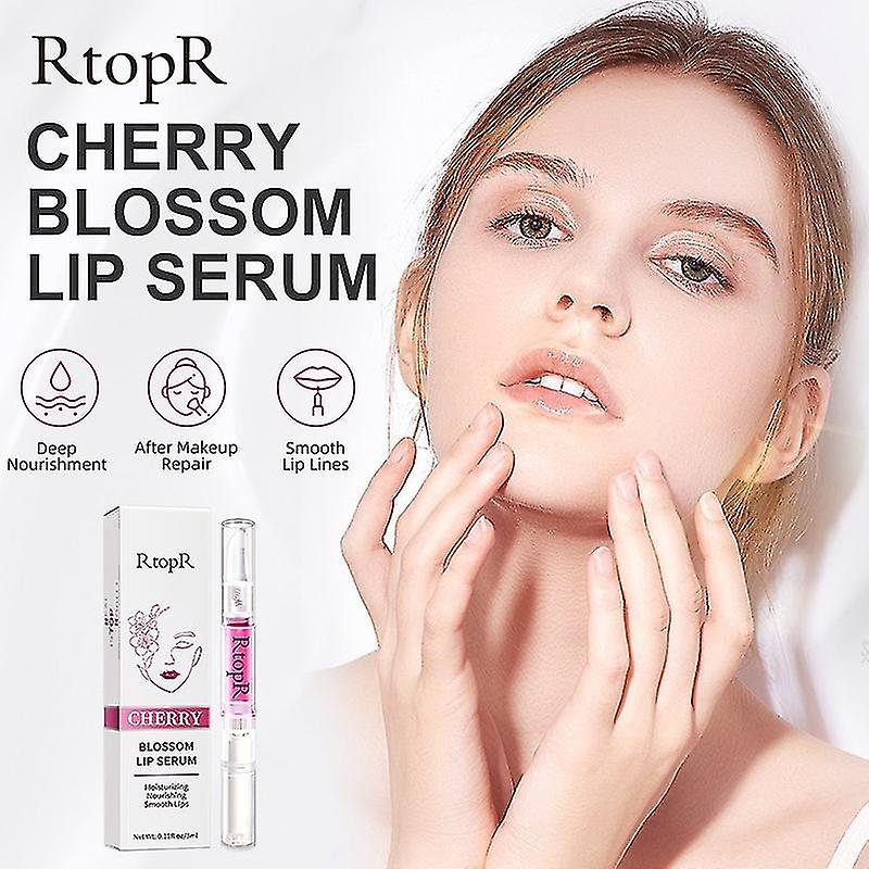 Cherry Blossom Lip Serum Reduce Lip Fine Lines Essence Lip Mask Dry Crack Peeling Repair Lip Moisturizing Beauty Care 3ml