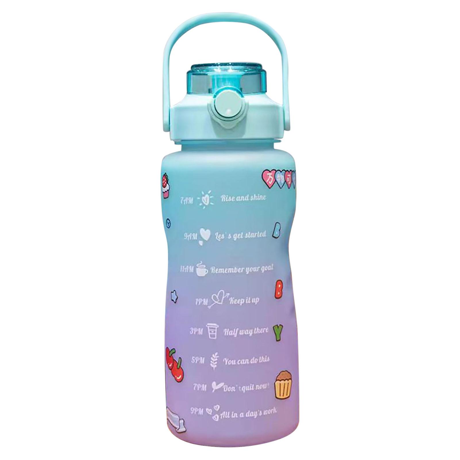 Gradient Wasserflasche BPA-frei 1,5 / 2L Trinkflasche mit Strohhalm für Fitness