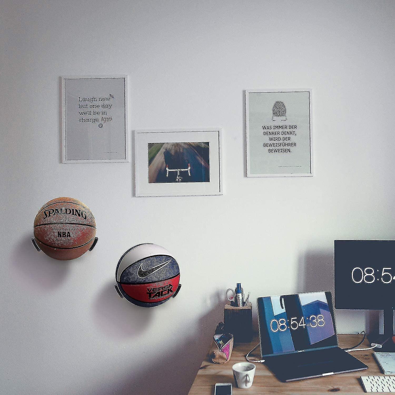 2 Pack Ball Holders Wall Mounted Display Racks For Basketball Soccer Football Volleyball Exercise Ba