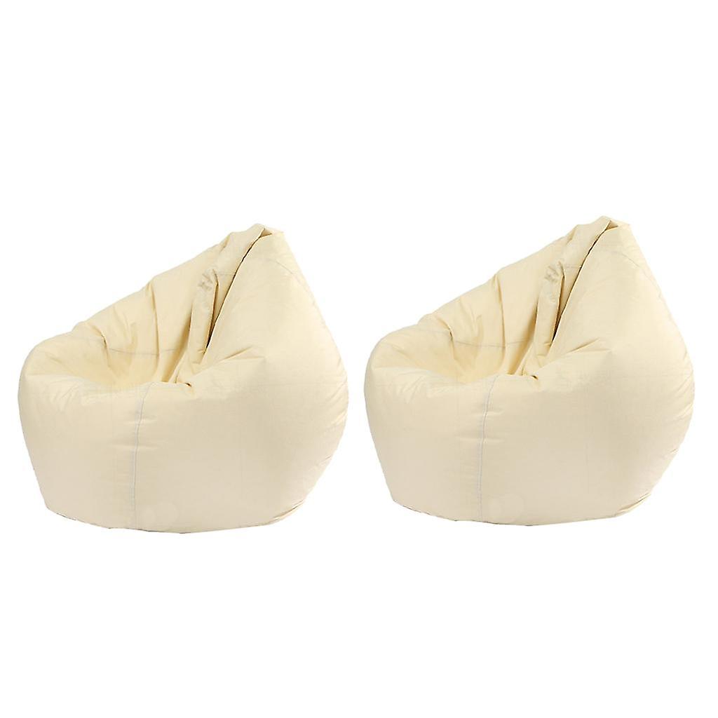 2 Stück wasserdichte Plüschtieraufbewahrung Sitzsackabdeckung beige