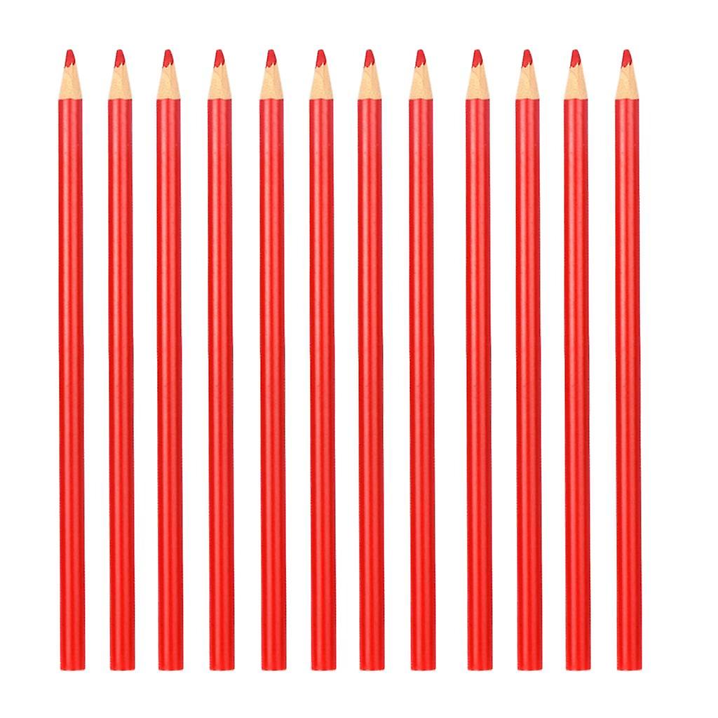 12 Eyebrow Tattoo Pencils Manual Brow Liners Marking Positioning Waterproof Red