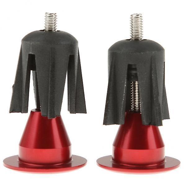 4x1 Pair Aluminum Alloy Bicycle Handlebar Grips Handle Bar Cap End Plugs Red