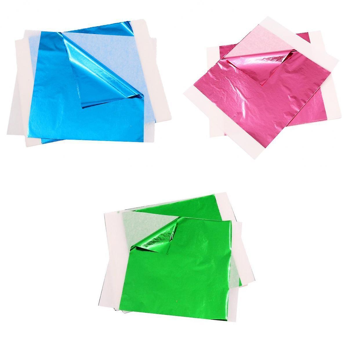 200Pc Colored Gold Leaf for Arts Gilding Crafting Decoration