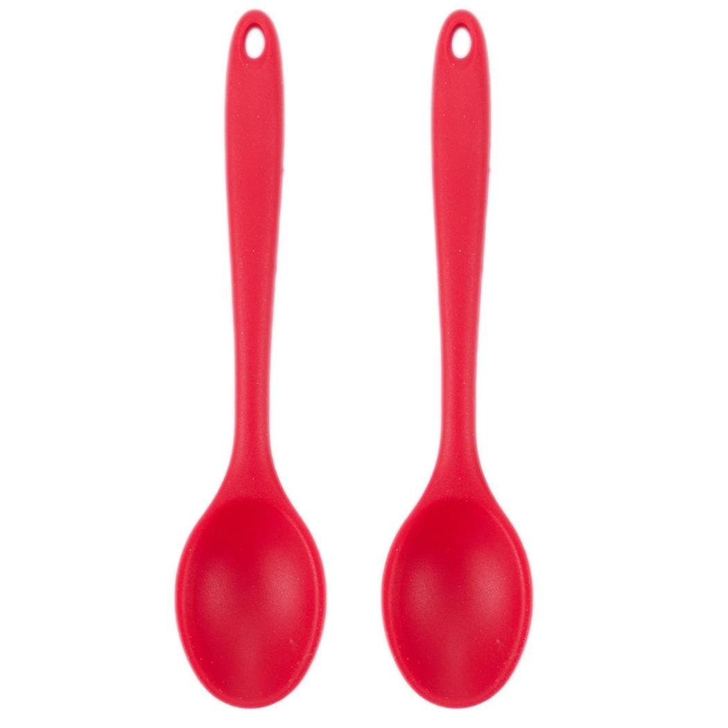 2x Colour Works Silicone Mini Deep Spoon, 20 Cm - Red