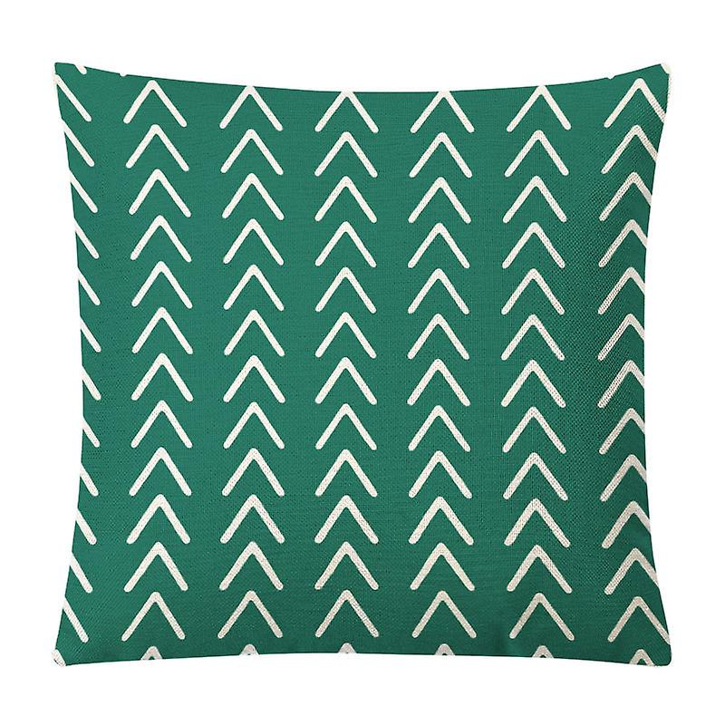 45*45cm Geometric Color Cushion Simple Linen Pillow Cover Car Sofa Seat Pillow Single Side Printing