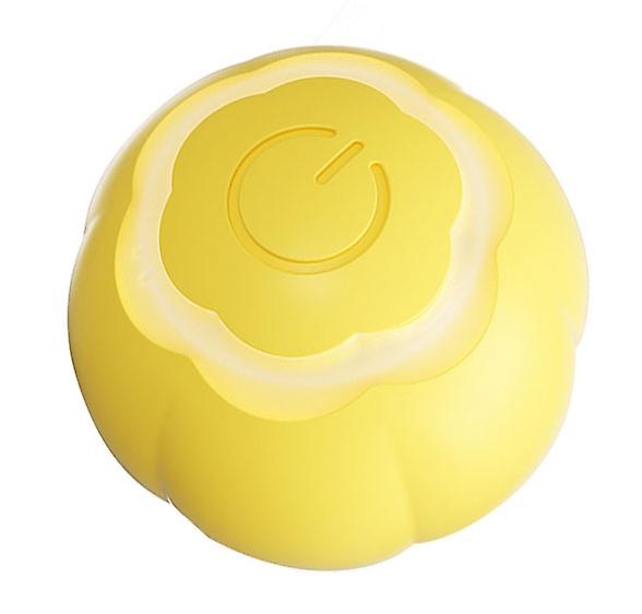 Smart Cat Toy Ball Interactive Bite Resistant Relieve Boredom Automatic Moving Rolling Ball for Cat Kitten Yellow