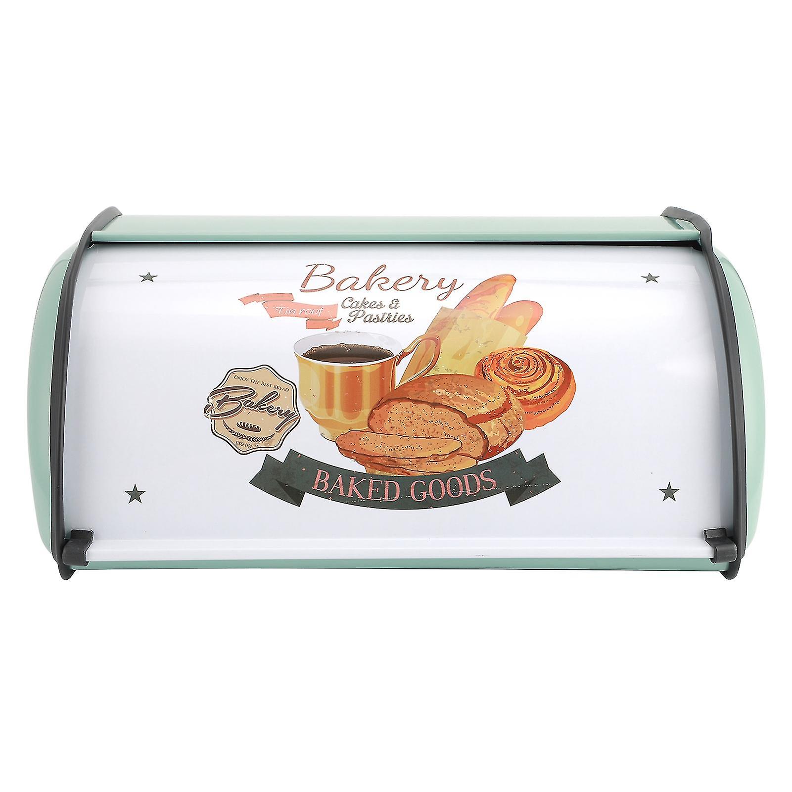 Kitchen Storage Supply Metal Bread Pastry Box Case Retro Home Furnishing Large Capacityblue