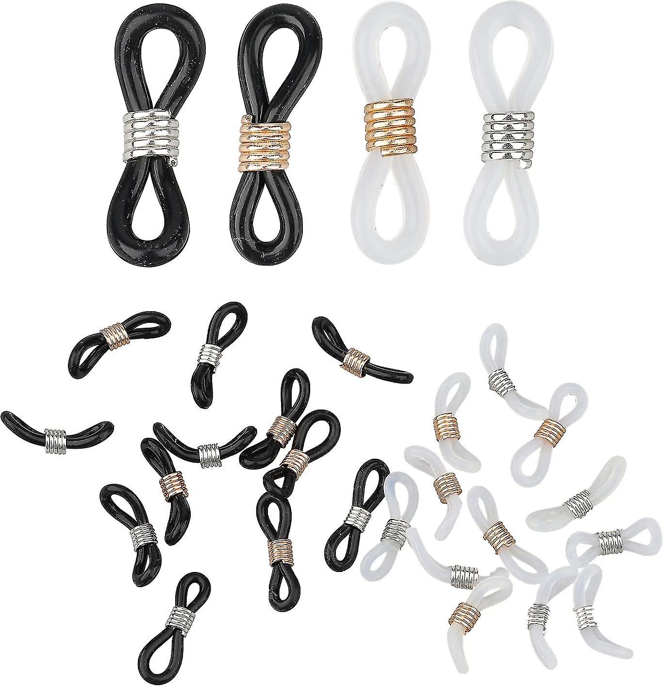 40pcs Adjustable Silicone Eyeglass Chains Ends Anti-slip Rubber Ends Retainer