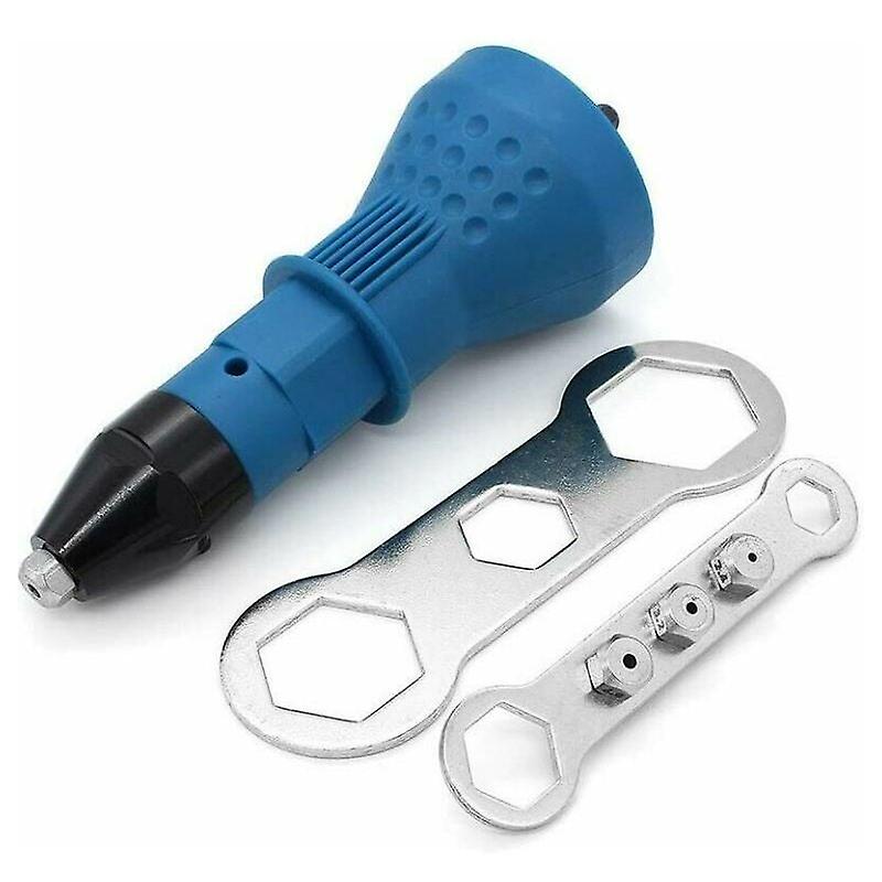 Riveter Pliers Cordless Rivet Gun Electric Rivet Drill Tool Kit Adapter Insert Nut Hand Power Tool Accessories (Blue)