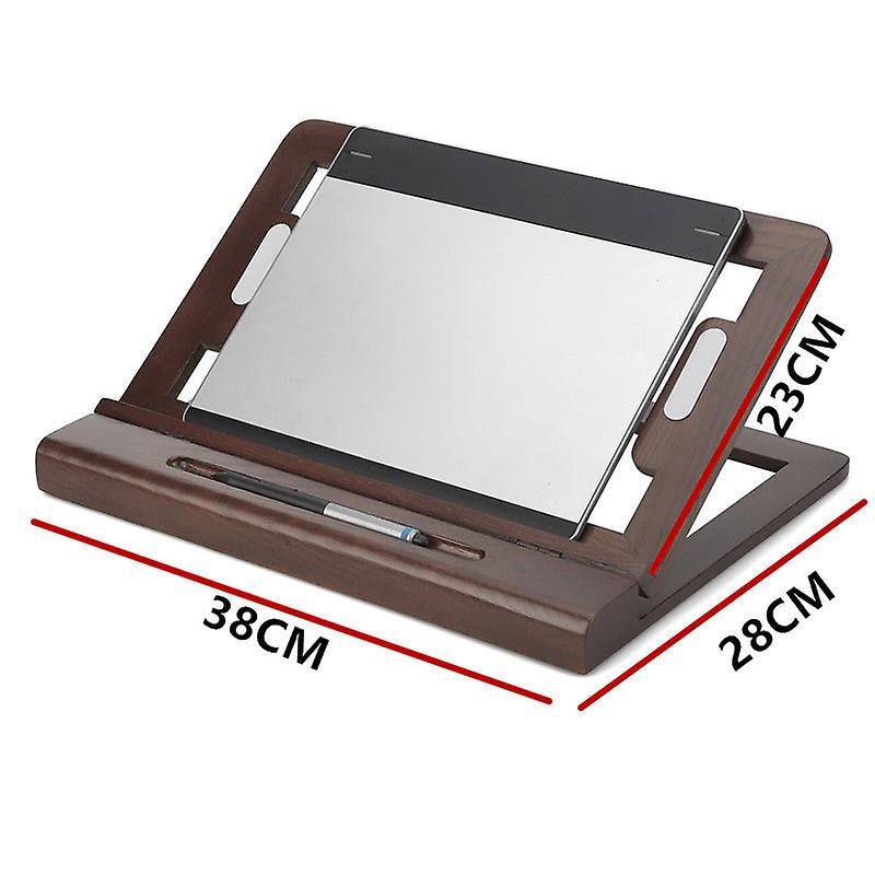 Walnut Laptop Raising Shelf Folding Rack Adjustable