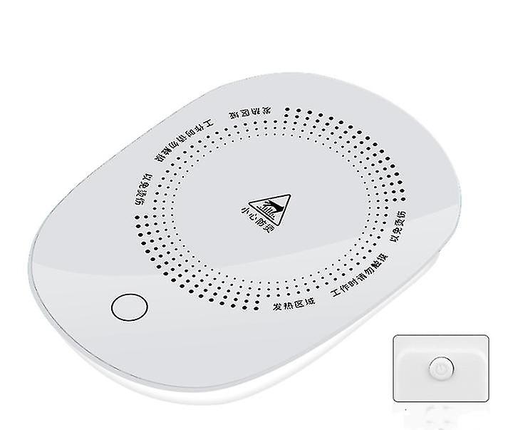 White 55 Degree Automatic Insulation Water Cup Milk Heating Coaster, With Gravity Sensor Switch Az19020