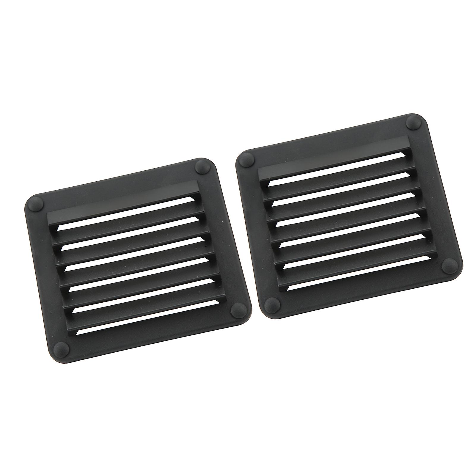 2pcs Air Vent Ventilation Opening Side Exhaust Port Rectangular Ventilation Opening Black