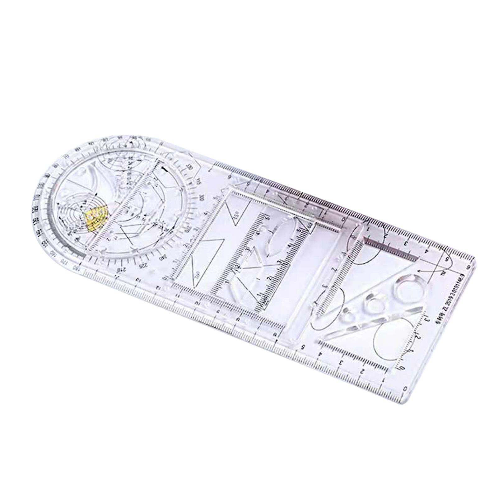 Multifunctional Geometric Ruler Geometric Drawing Template Measuring Tool For School Office Supplies New