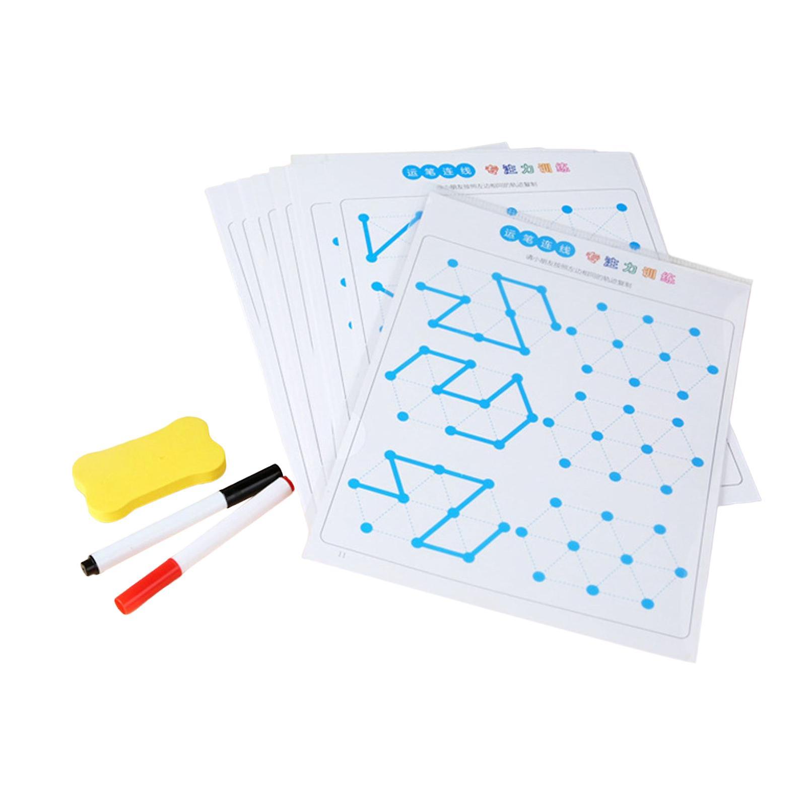 24x Pen Control Line Tracing Cards Wipe Clean for Shapes Training