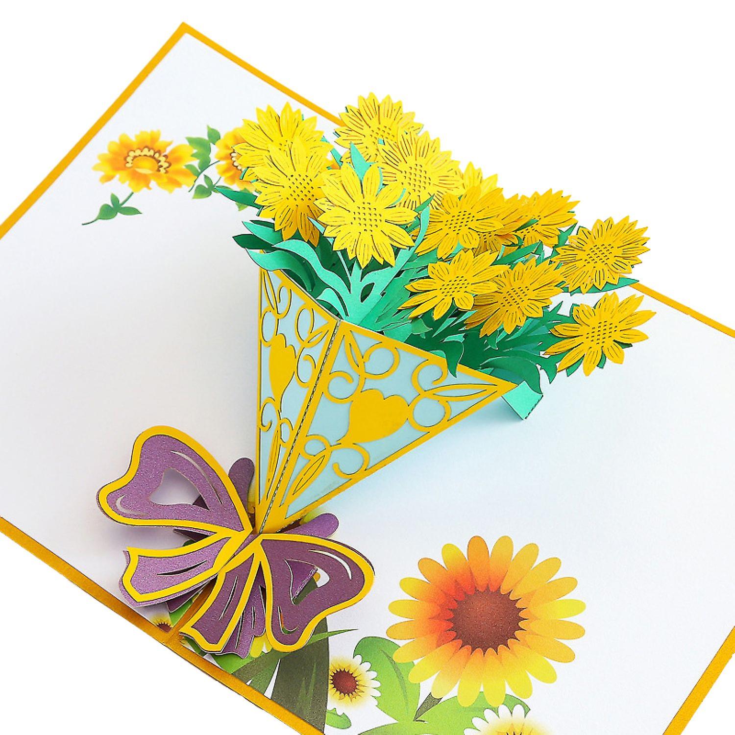 3D Flower Tree Pattern Valentines Day Card Paper Upscale Unique Gifts Card for Festival