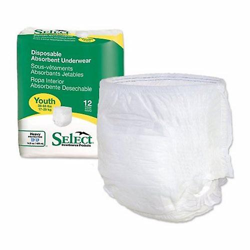 Principle Business Enterprises Unisex Youth Absorbent Underwear Select Pull On with Tear Away Seams Pediatric Disposable Heavy Abs, Count of 12 (Pack of 1)