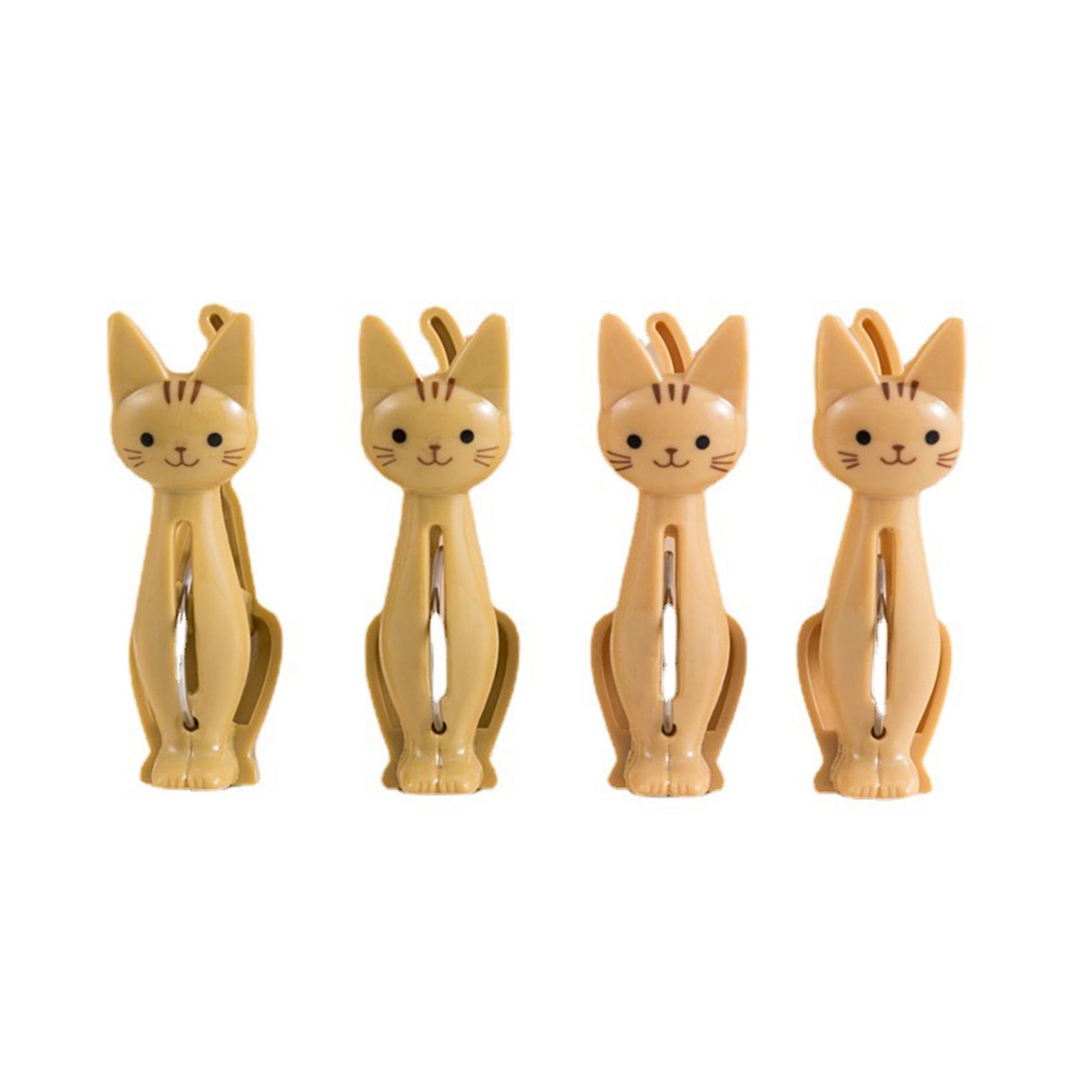 4Pcs Vivid Appearance Long Tail Handle Laundry Clips Creative Cats Shape Quilt Blanket Bed Sheet Spr
