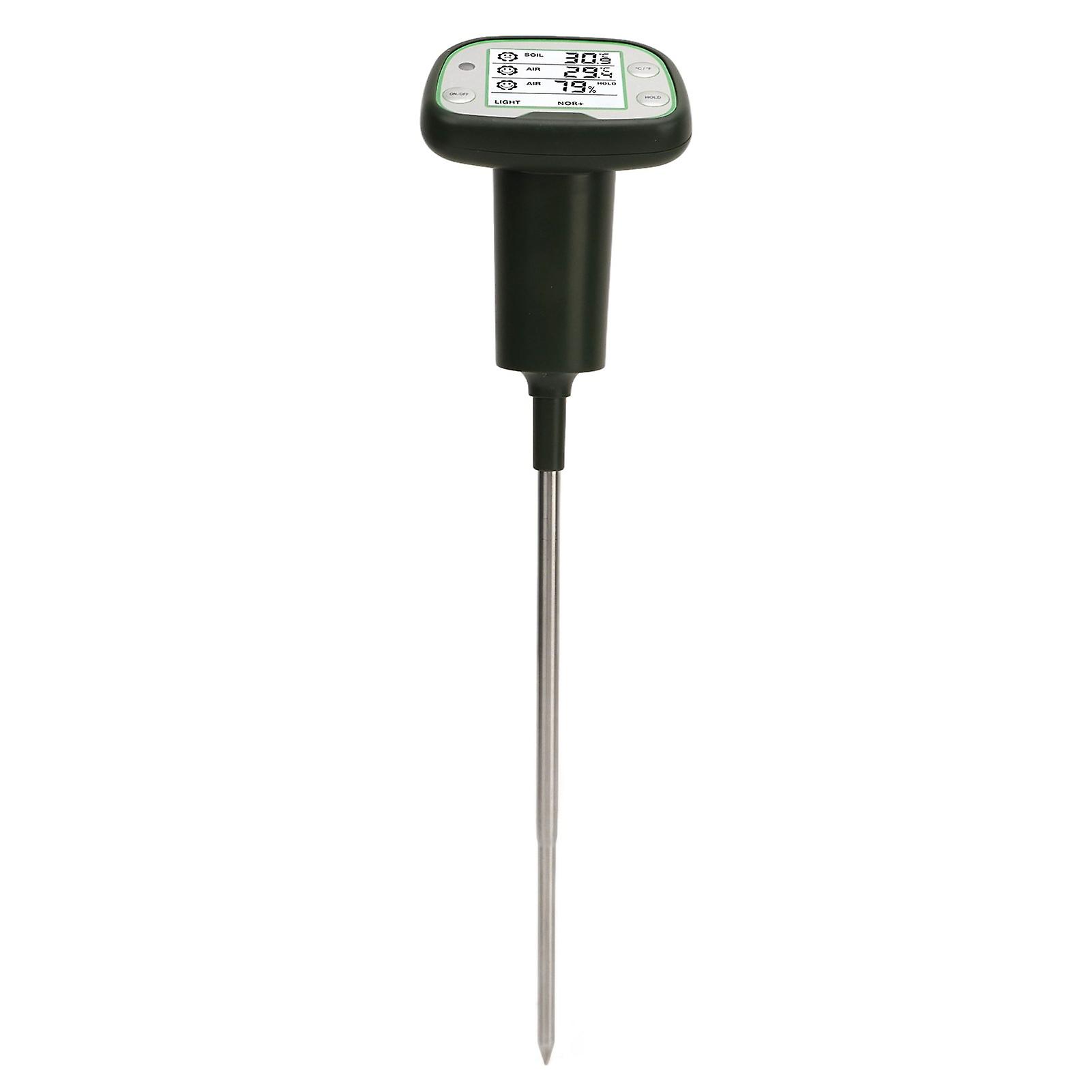 4-in-1 Soil Tester for Gardening & Farming - Measures Moisture, Temp, Light, and Nutrients with Display
