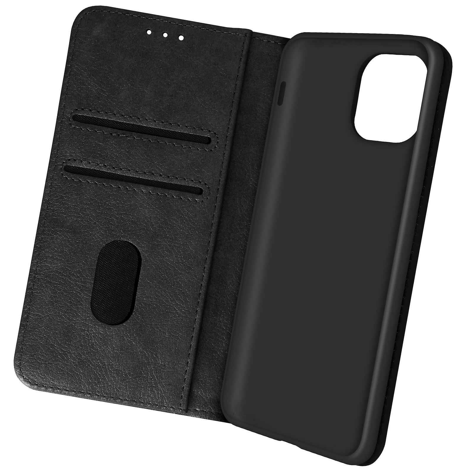 Case for iPhone 13 Mini Clamshell Wallet Function and Video Stand - black