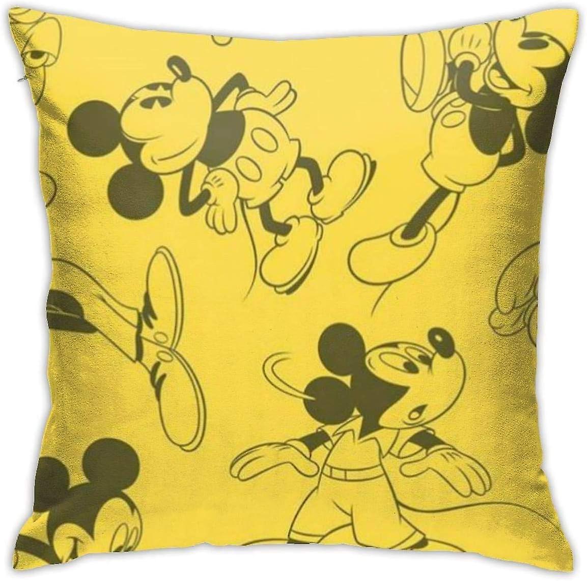 Throw Pillow Covers Mickey Mouse Pillowcase Cushion Case for Sofa Bed Chair Home Decor(18x18 Inch) AA-3346