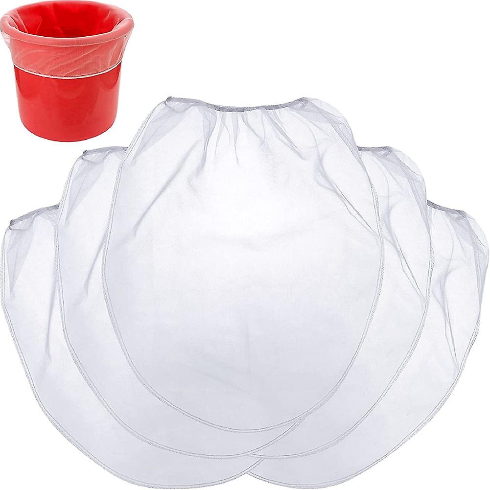 25 Pcs 5 Gallon Elastic Top Strainer Bags White Fine Mesh Paint Filter Bag For Hydroponics Painting Gardening