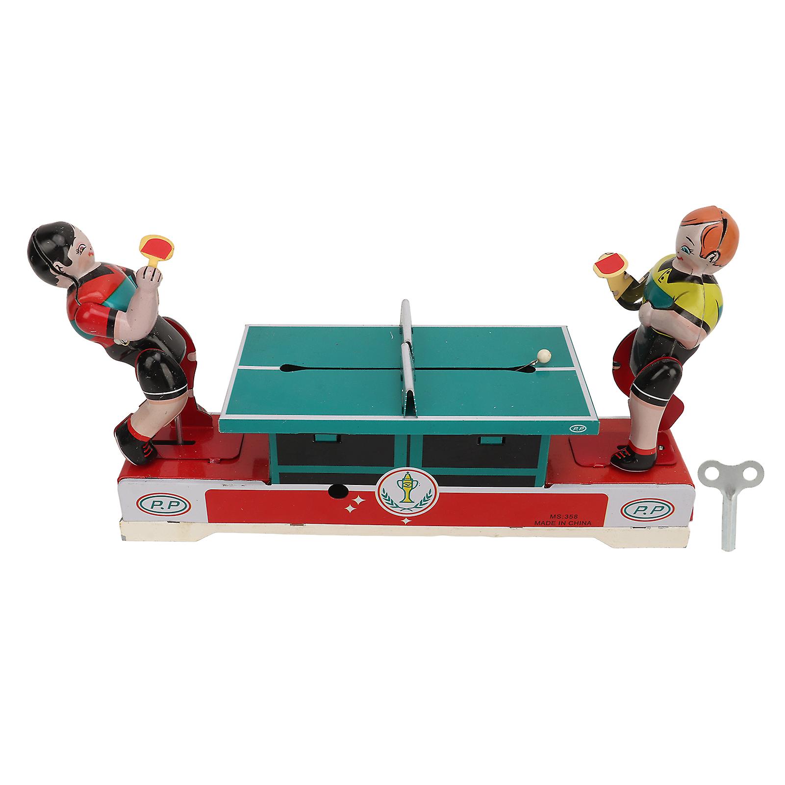 Vintage Tinplate Toys Clockwork Table Tennis Player Tinplate Toys Clockwork Spring Wind Up Metal Toys