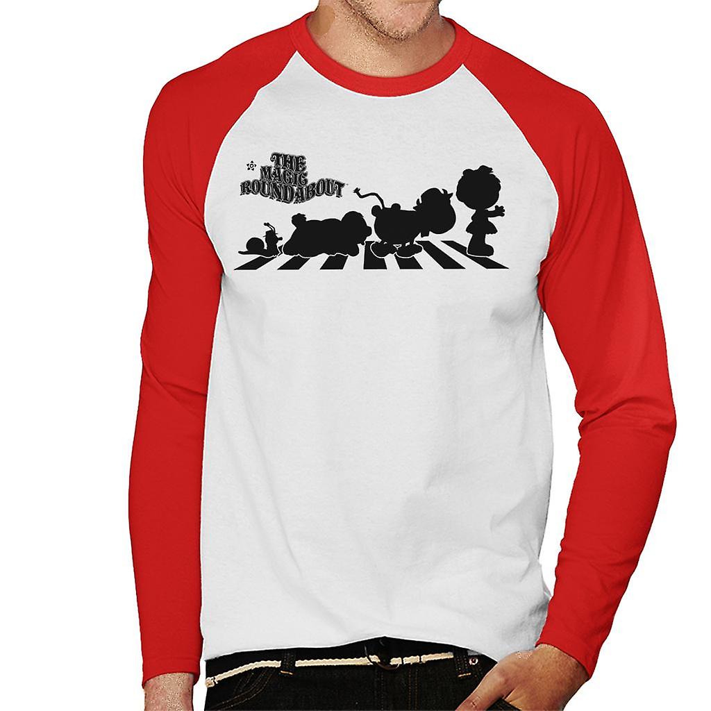 The Magic Roundabout Characters Silhouette Men's Baseball Long Sleeved T-Shirt