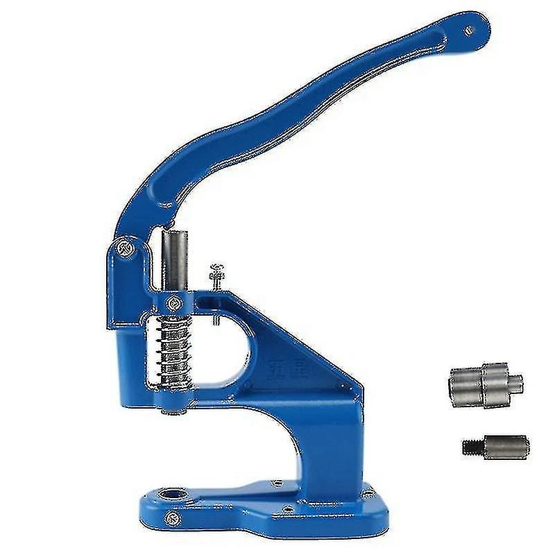 Hand stamping press, compatible with eyelet grommets or double-gapped dies