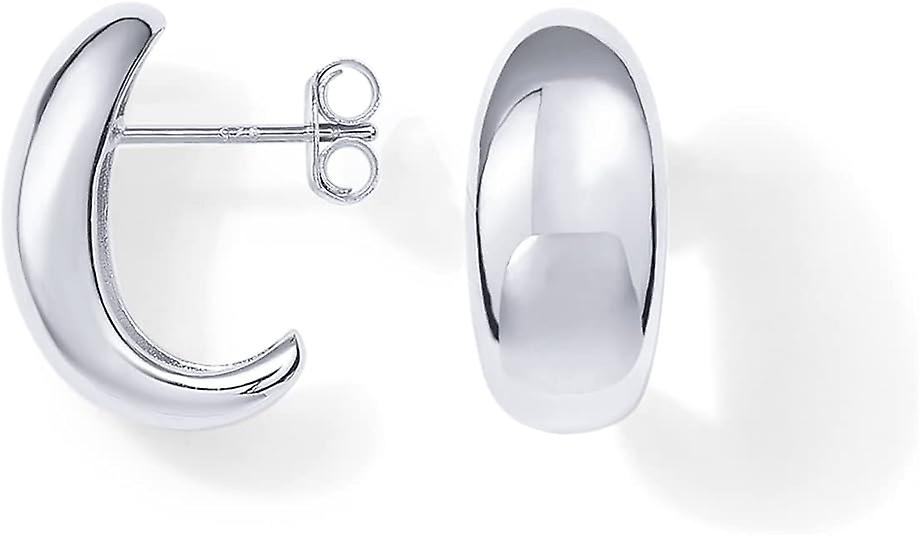 14K Gold Plated Sterling Silver Post Huggie Earrings | Gold Dome Earrings for Women