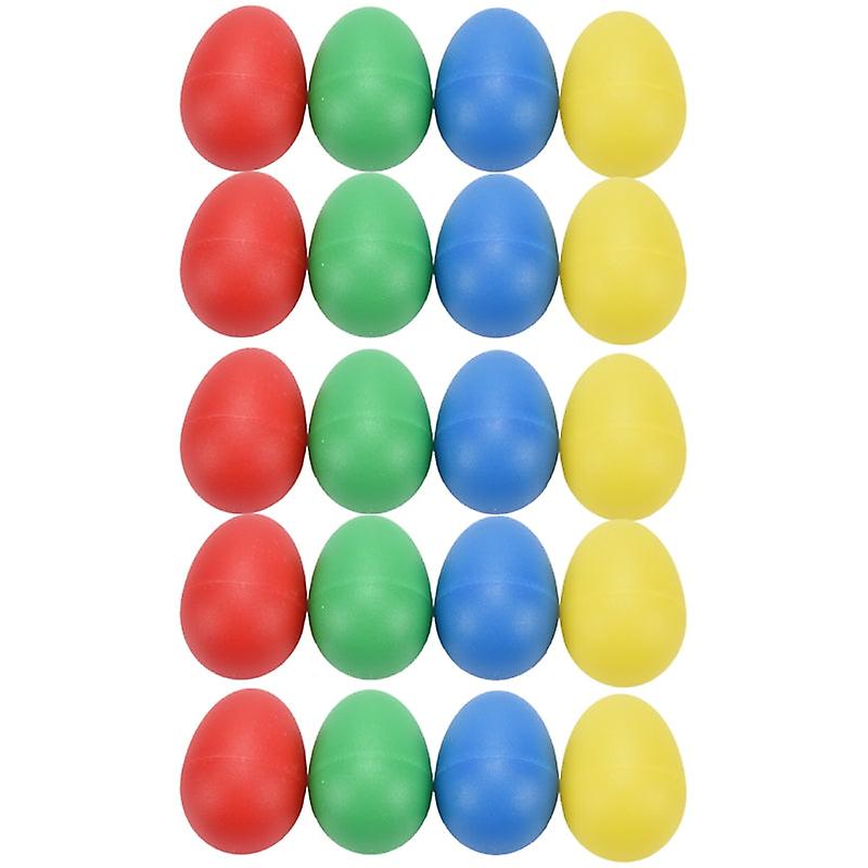 20Pcs Eggs Plastic Musical Shaker With 4 Colors Kids Maracas Egg Percussion Toys